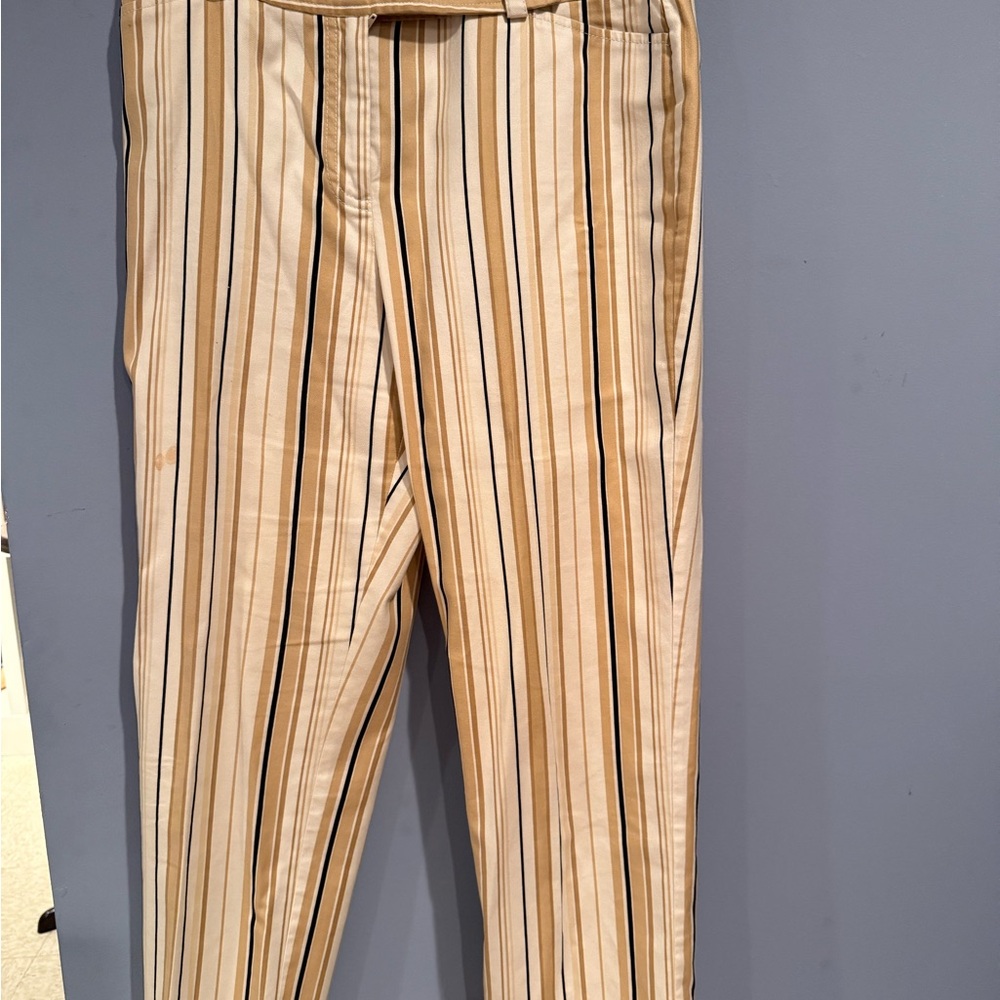 LOFT Tan and Black Chinos with Straight-Leg Silhouette